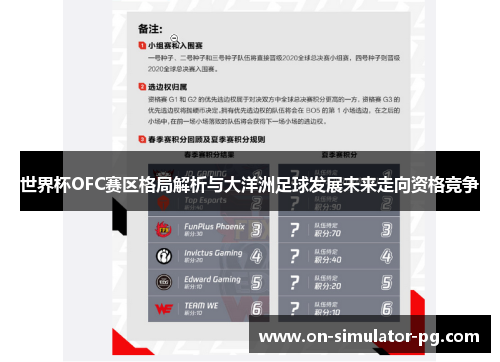 世界杯OFC赛区格局解析与大洋洲足球发展未来走向资格竞争